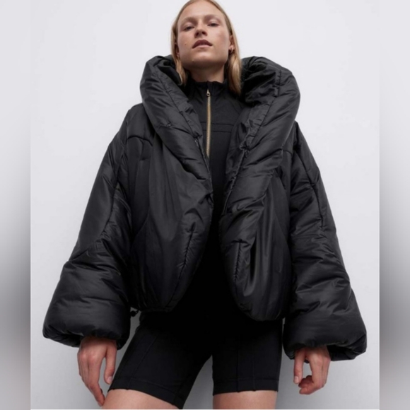 Lululemon Hooded Insulated Wrap Coat Black - Picture 1 of 9